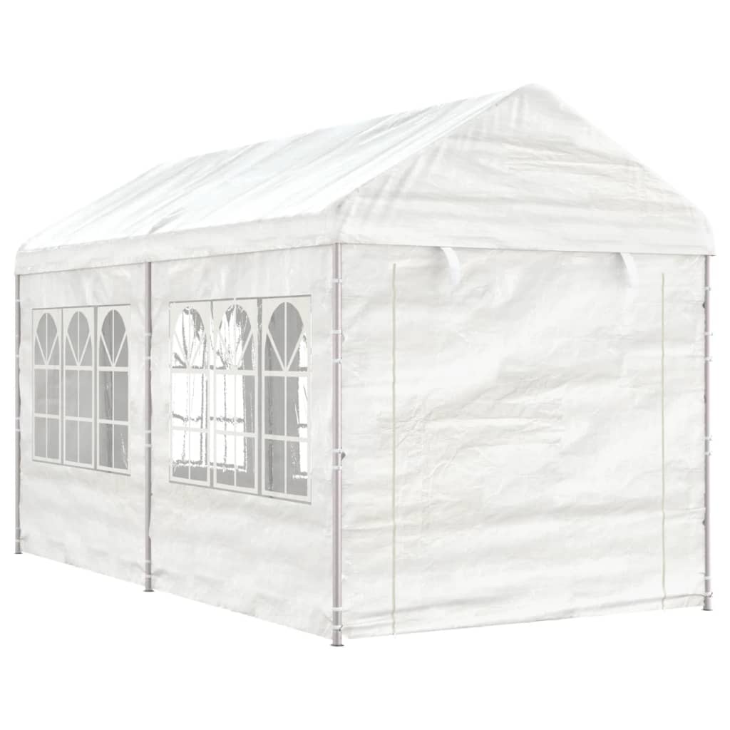 vidaXL Gazebo with Roof White 4.46x2.28x2.69 m Polyethylene