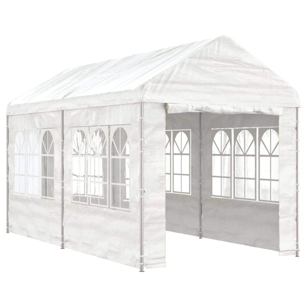 vidaXL Gazebo with Roof White 4.46x2.28x2.69 m Polyethylene