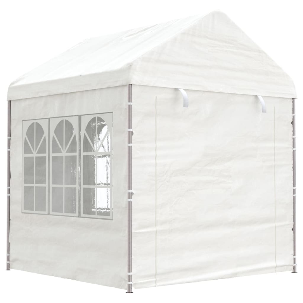 vidaXL Gazebo with Roof White 4.46x2.28x2.69 m Polyethylene