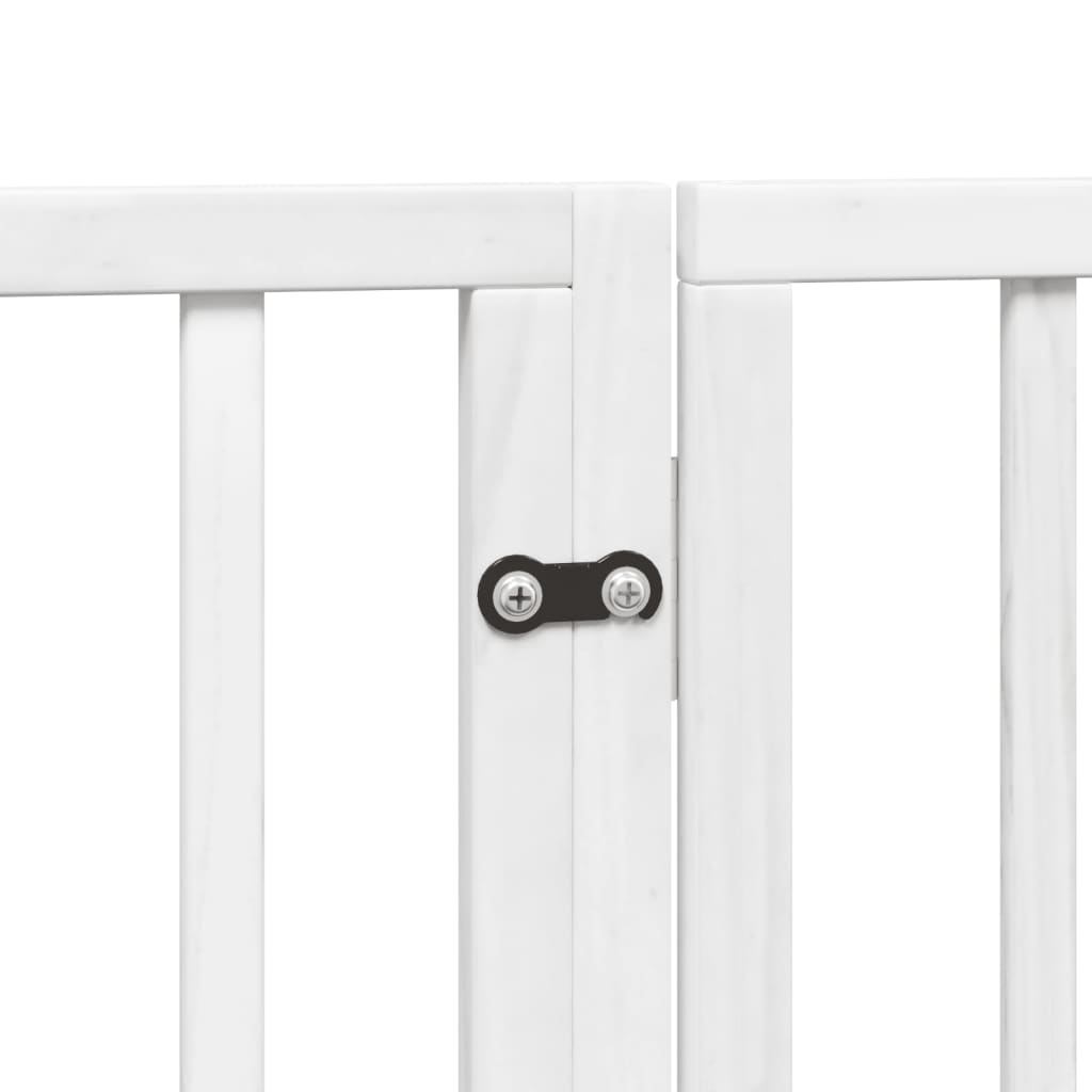 vidaXL Dog Gate with Door Foldable 9 Panels White 450 cm Poplar Wood