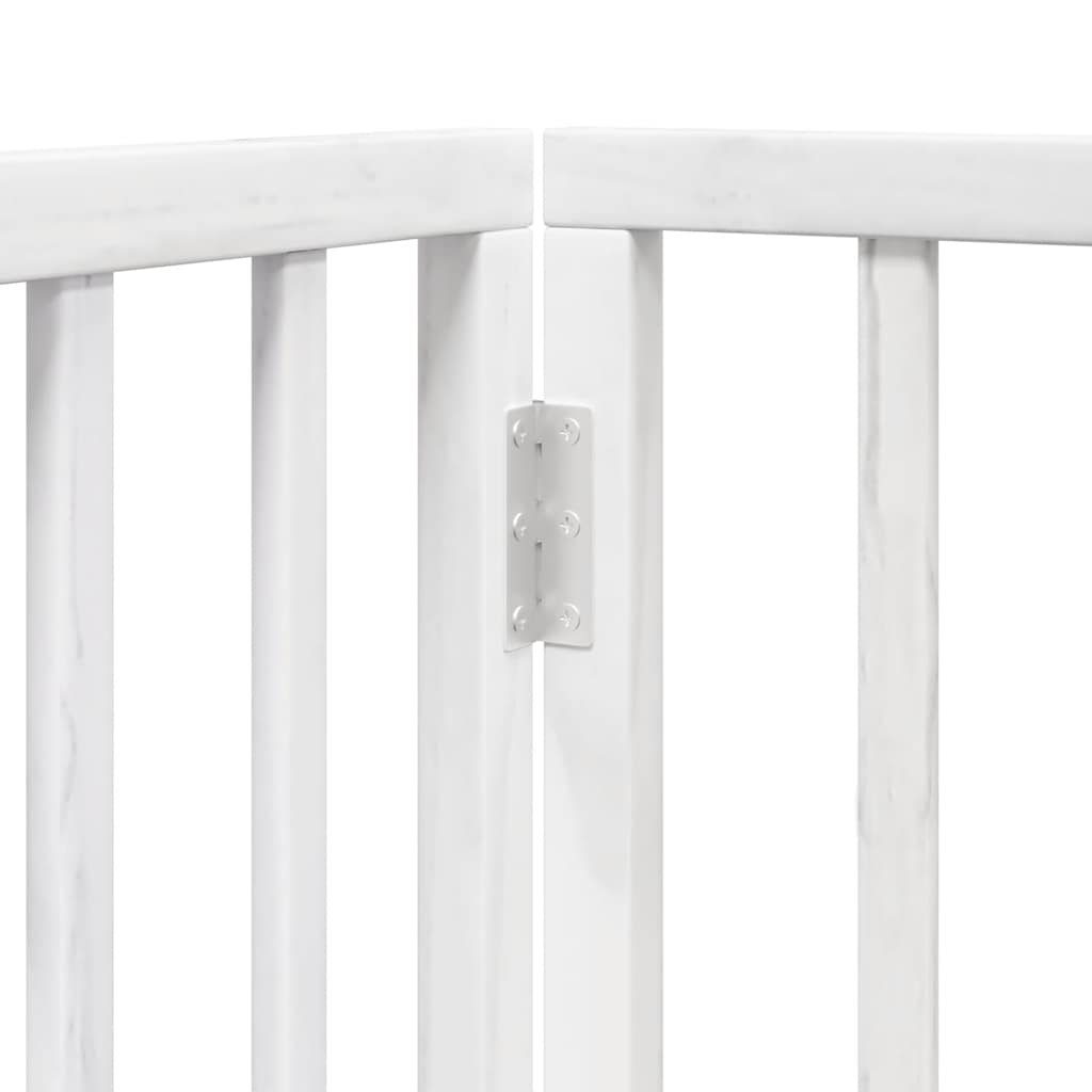 Dog Gate with Door Foldable 9 Panels White 450 cm Poplar Wood