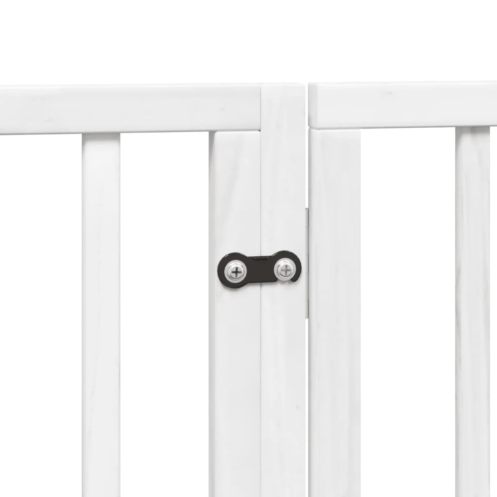 vidaXL Dog Gate with Door Foldable 12 Panels White 600 cm Poplar Wood