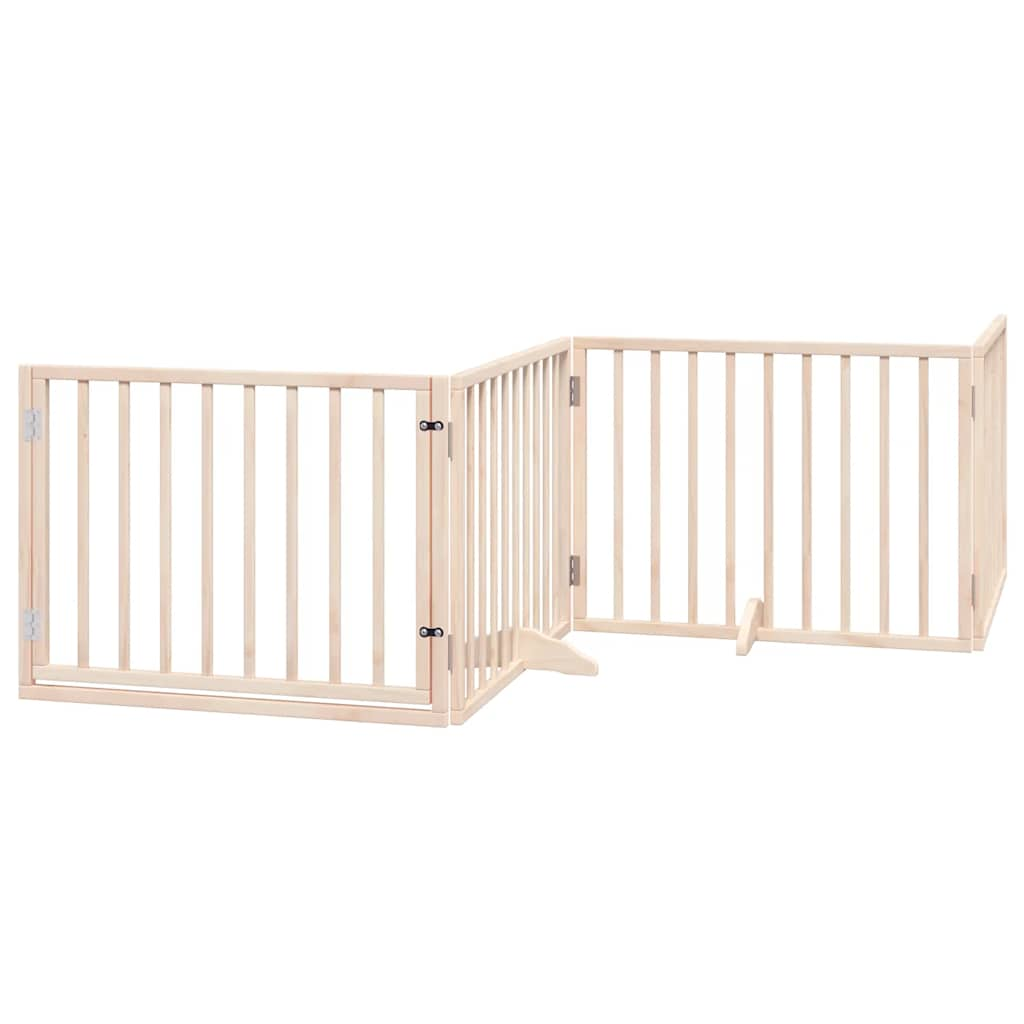 vidaXL Dog Gate with Door Foldable 12 Panels 960 cm Poplar Wood