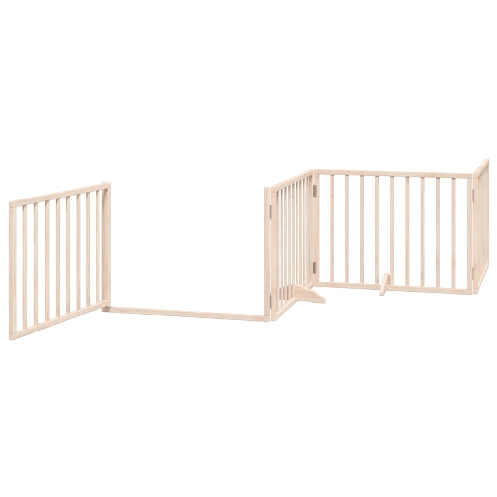 Dog Gate with Door Foldable 12 Panels 960 cm Poplar Wood