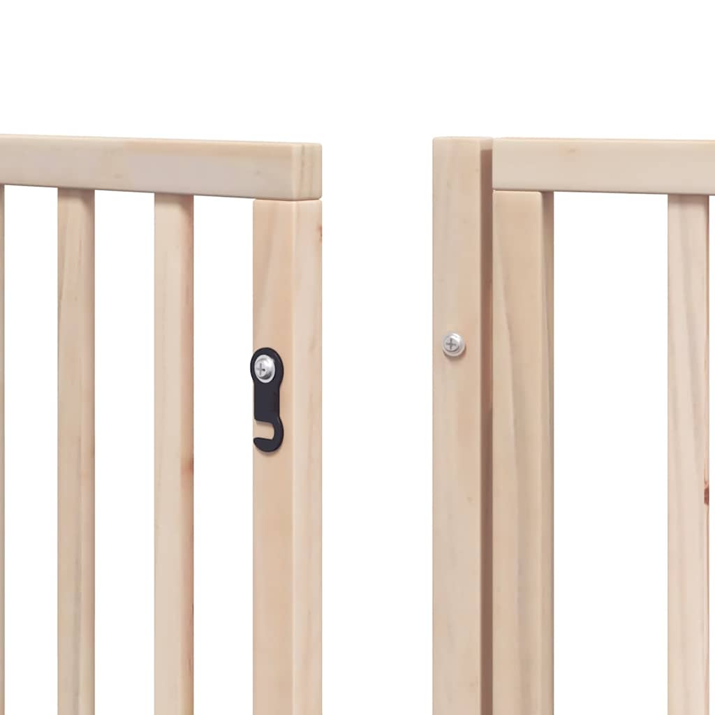 vidaXL Dog Gate with Door Foldable 12 Panels 960 cm Poplar Wood