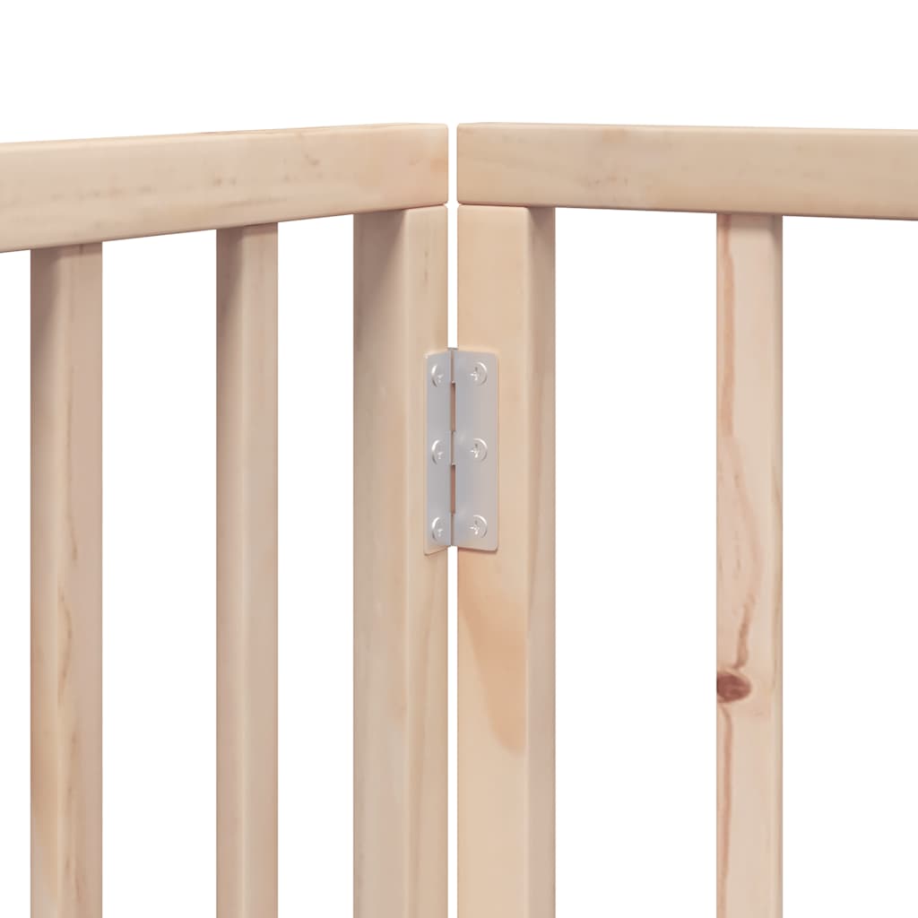 Dog Gate with Door Foldable 6 Panels 480 cm Poplar Wood