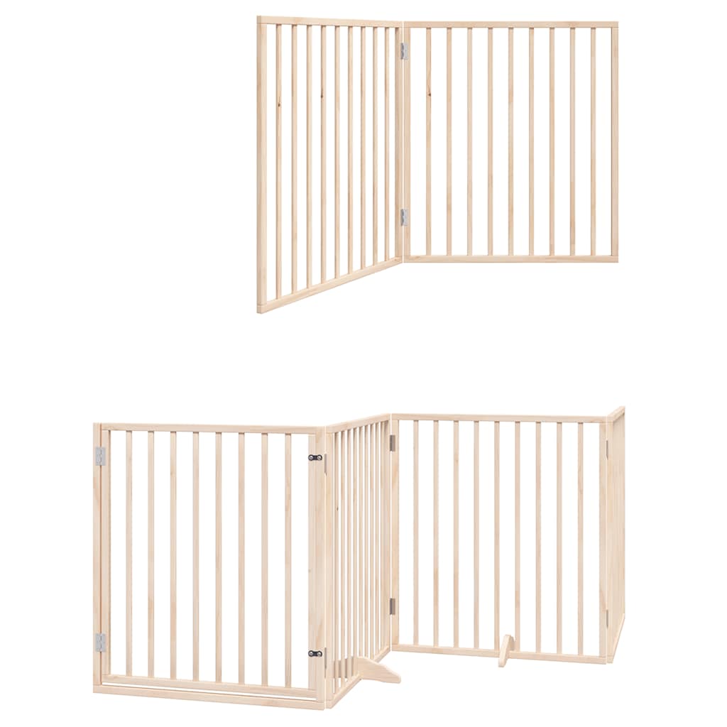 vidaXL Dog Gate with Door Foldable 12 Panels 960 cm Poplar Wood