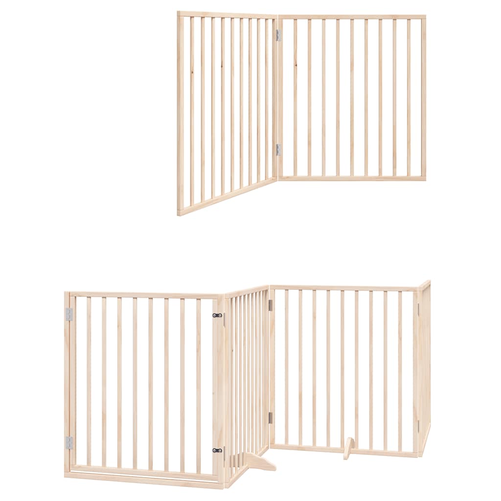 Dog Gate with Door Foldable 12 Panels 960 cm Poplar Wood