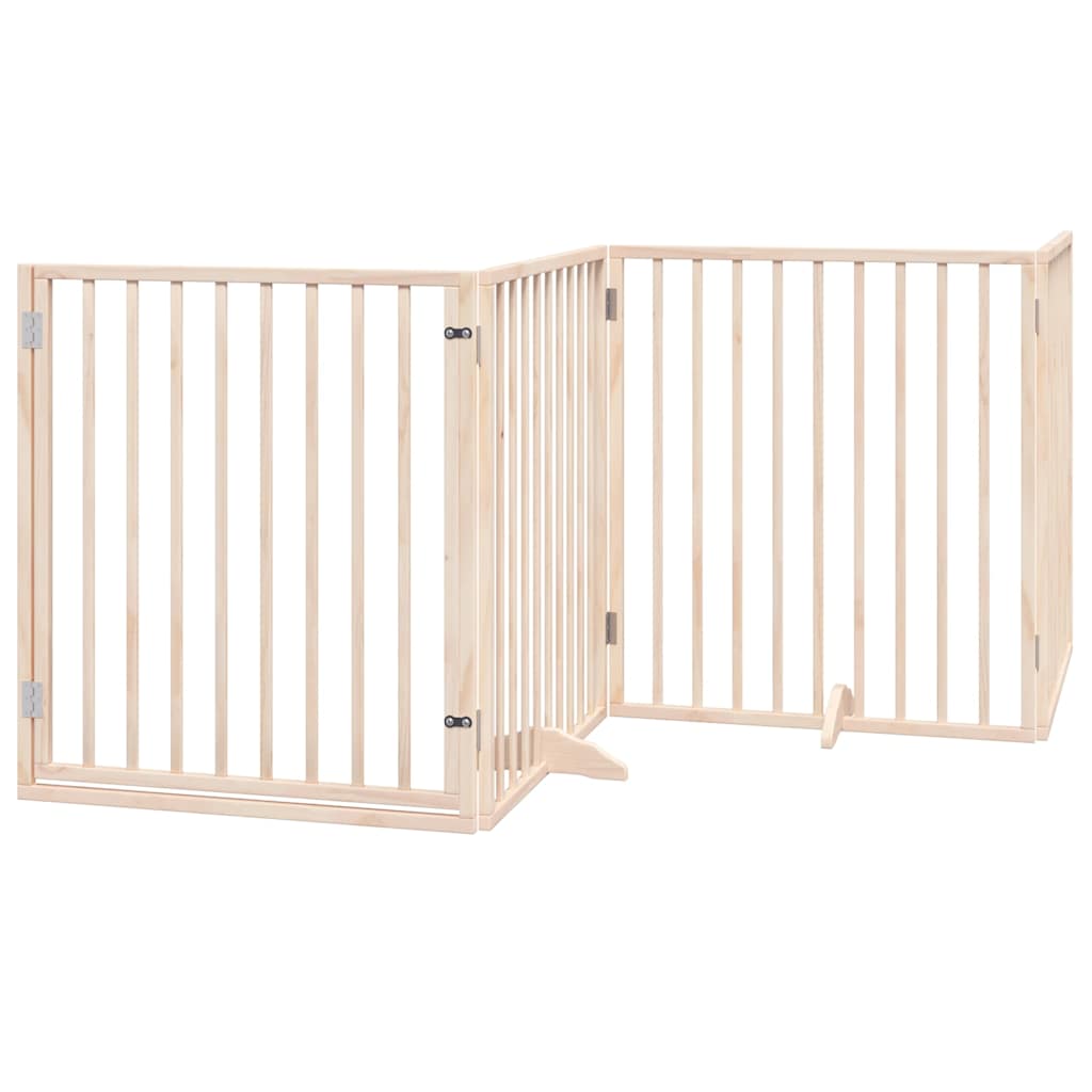 Dog Gate with Door Foldable 12 Panels 960 cm Poplar Wood