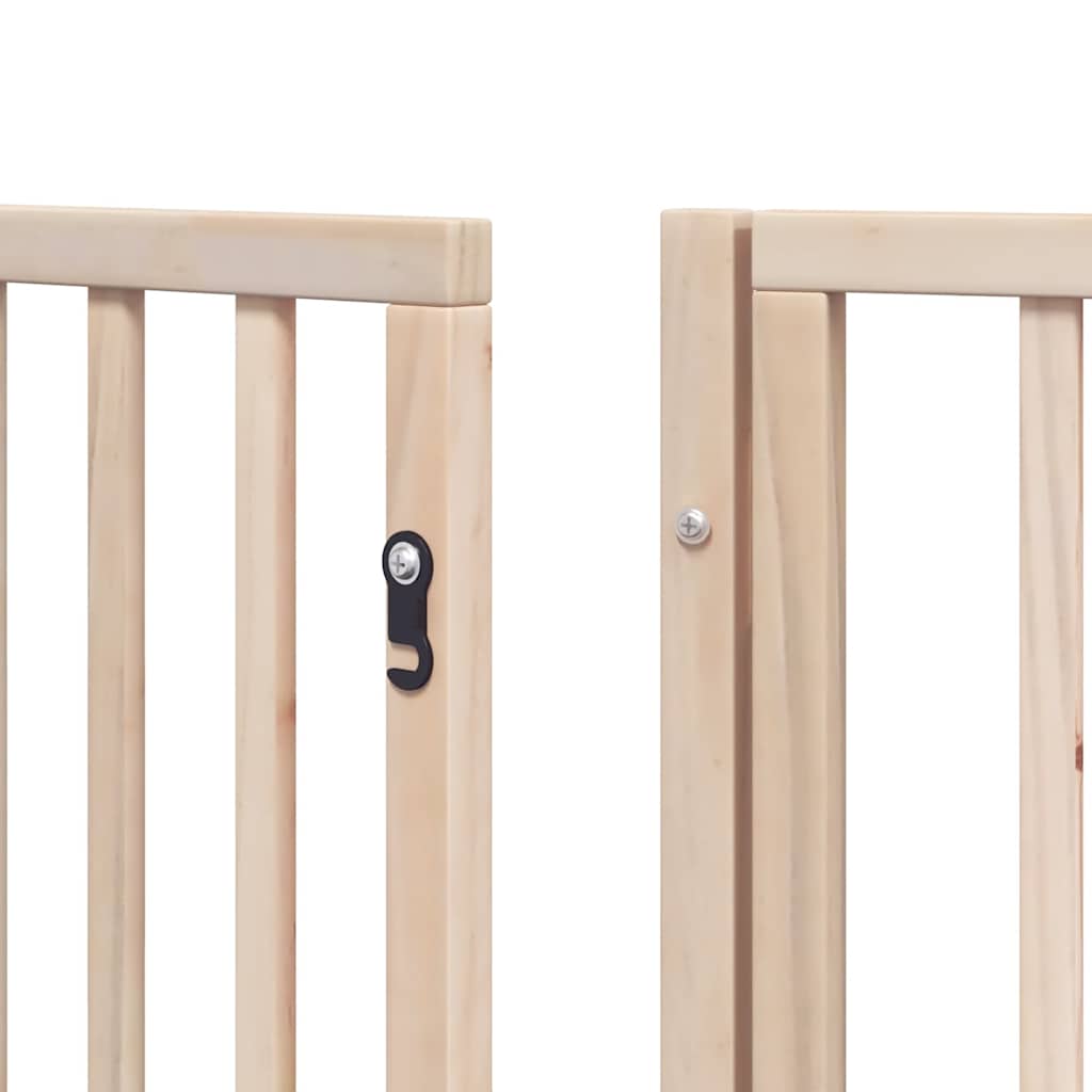 Dog Gate with Door Foldable 12 Panels 960 cm Poplar Wood