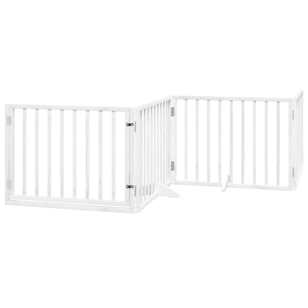 vidaXL Dog Gate with Door Foldable 10 Panels White 800 cm Poplar Wood