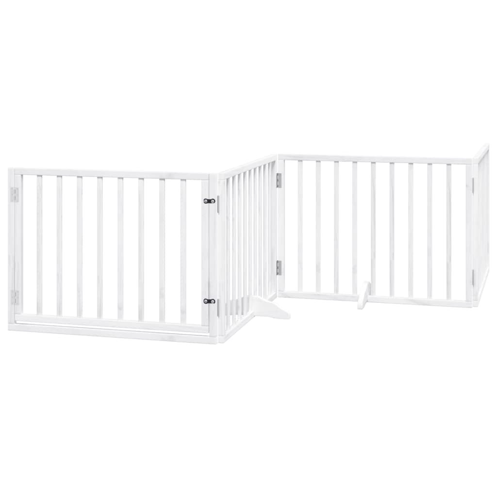 vidaXL Dog Gate with Door Foldable 12 Panels White 960 cm Poplar Wood