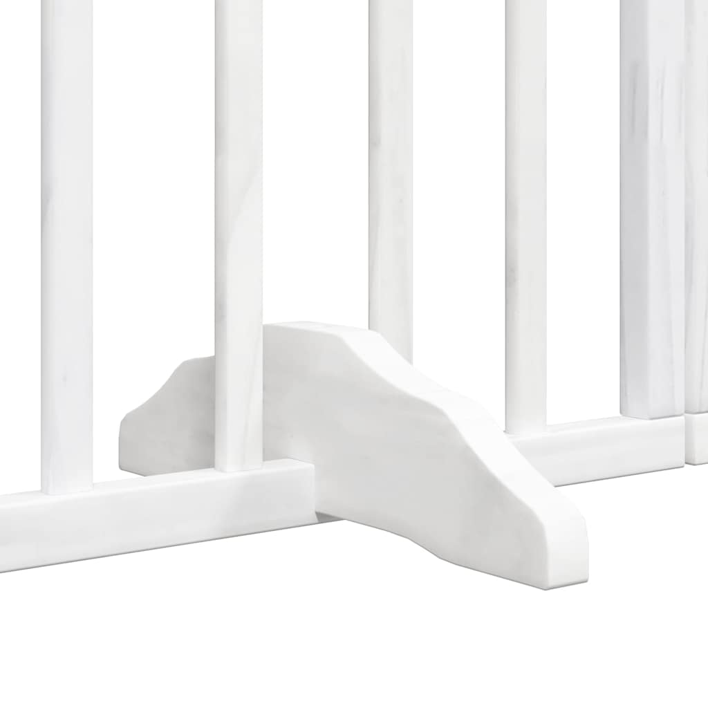 Dog Gate with Door Foldable 12 Panels White 960 cm Poplar Wood
