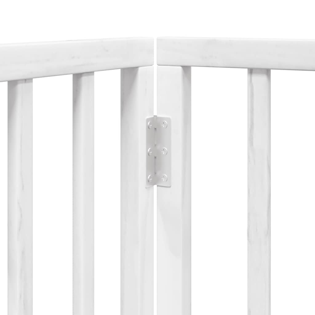 Dog Gate with Door Foldable 12 Panels White 960 cm Poplar Wood