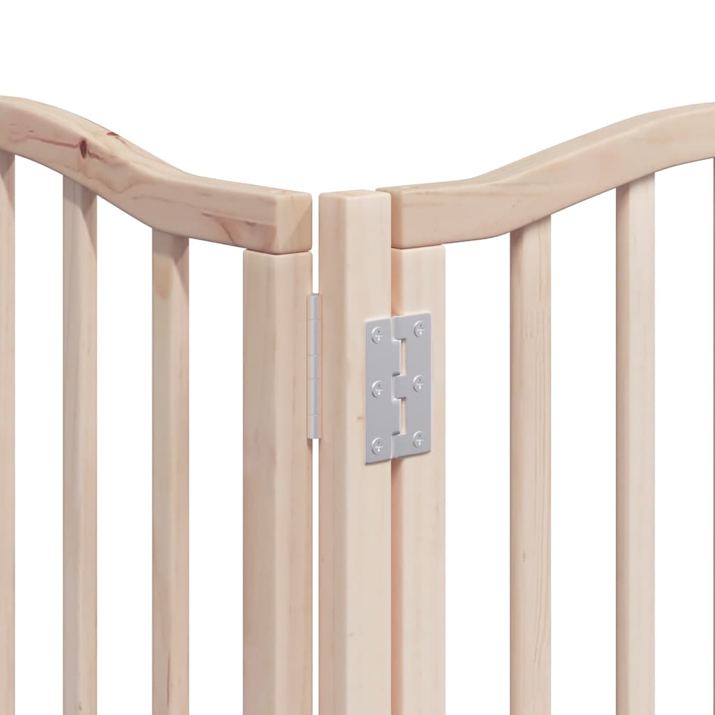 Dog Gate with Door Foldable 12 Panels 600 cm Poplar Wood