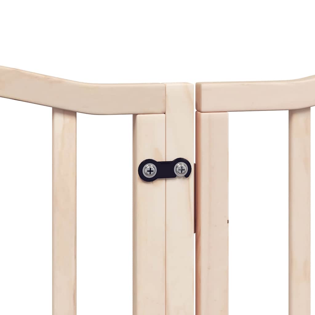 Dog Gate with Door Foldable 12 Panels 600 cm Poplar Wood