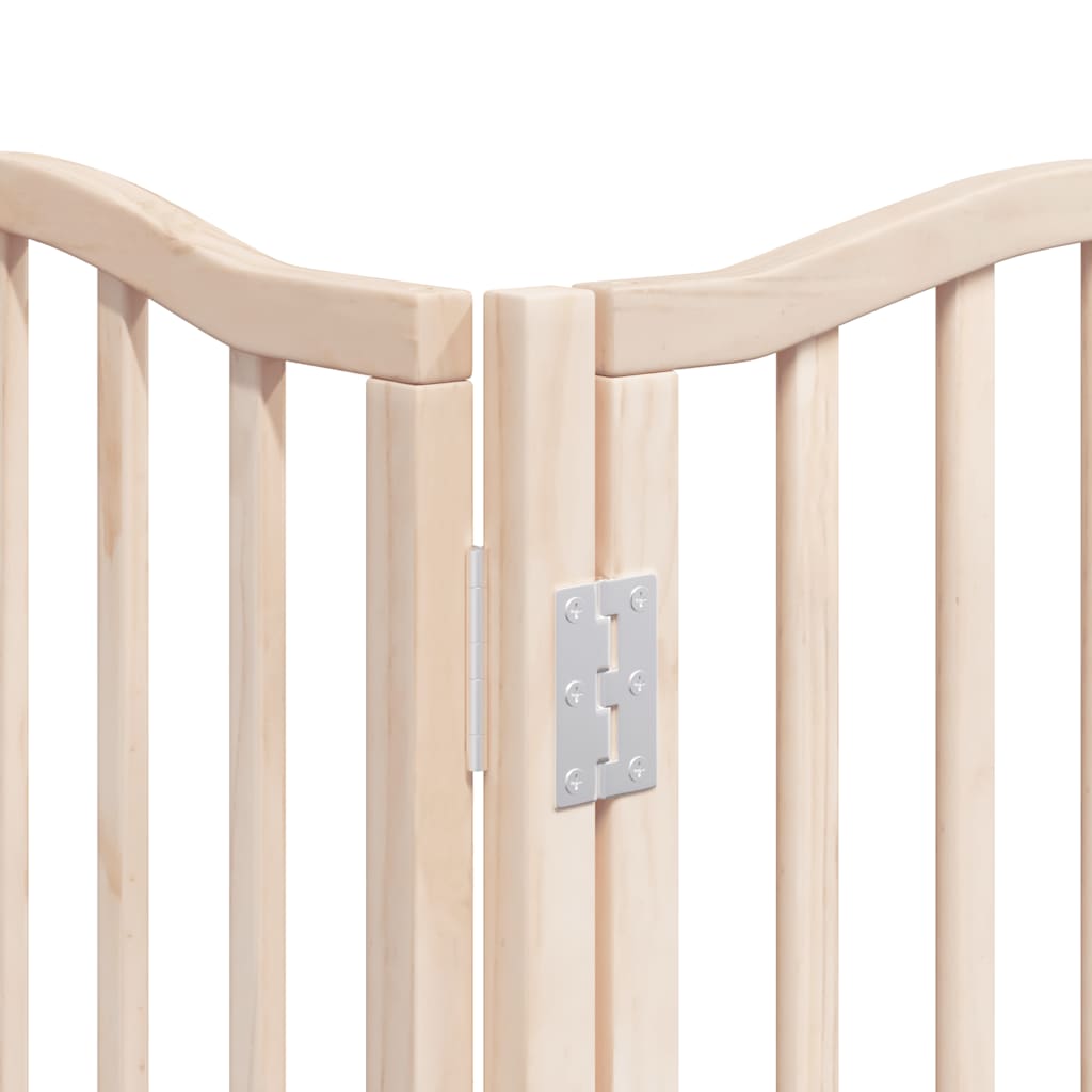 Dog Gate with Door Foldable 12 Panels 600 cm Poplar Wood