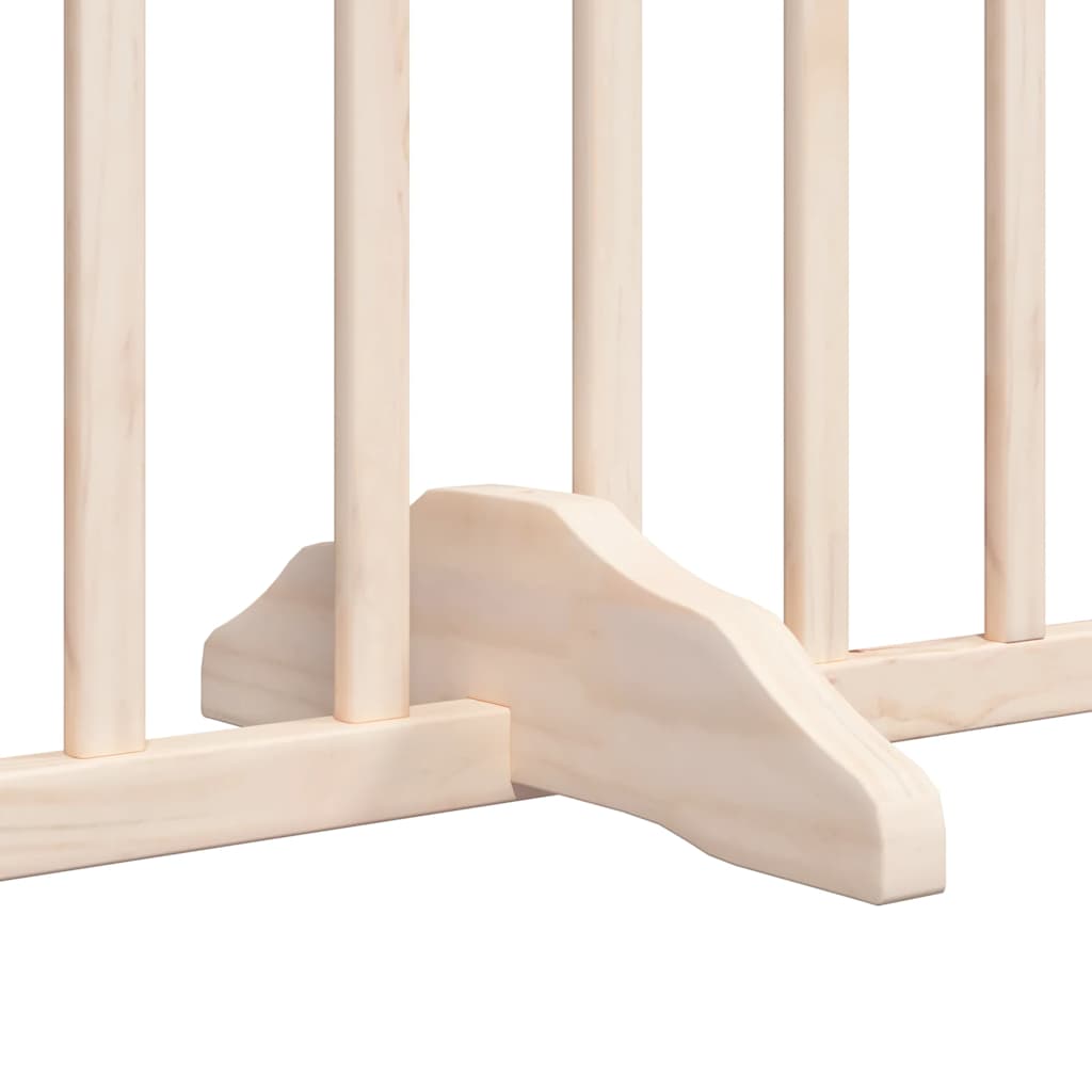Dog Gate with Door Foldable 6 Panels 480 cm Poplar Wood