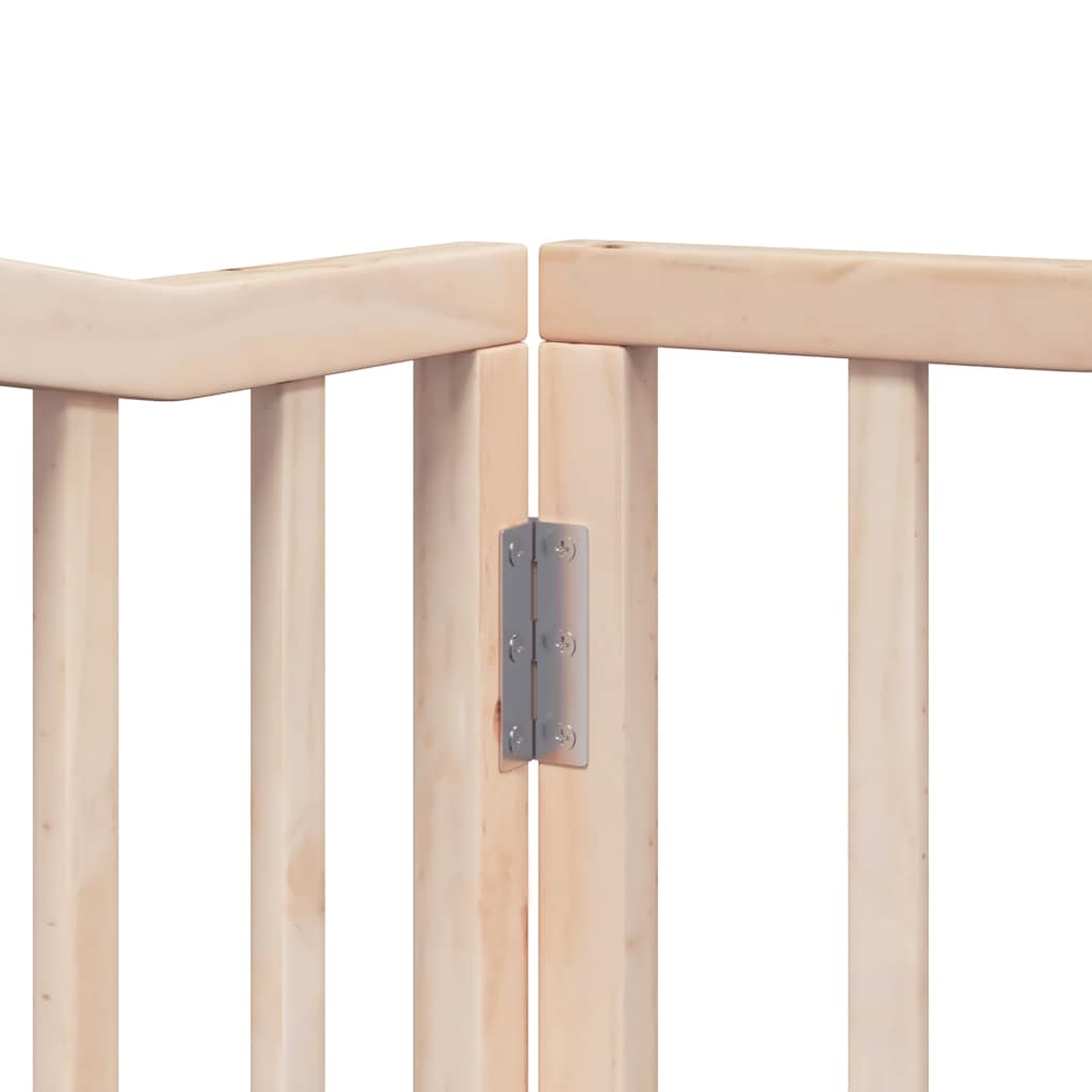 Dog Gate with Door Foldable 6 Panels 480 cm Poplar Wood