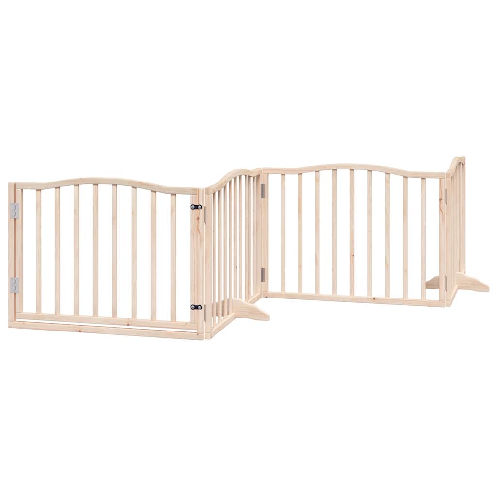 vidaXL Dog Gate with Door Foldable 10 Panels 800 cm Poplar Wood