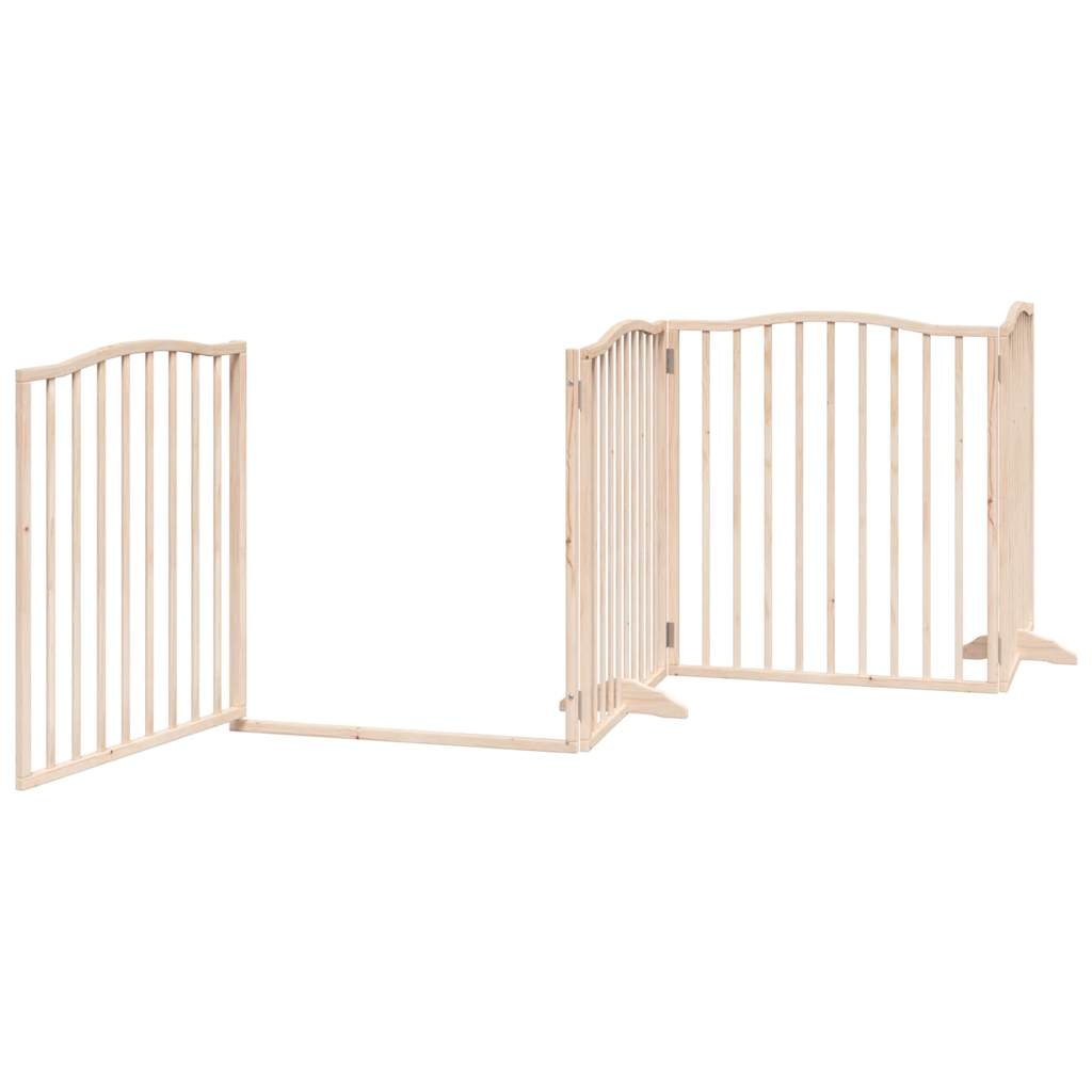 vidaXL Dog Gate with Door Foldable 6 Panels 480 cm Poplar Wood