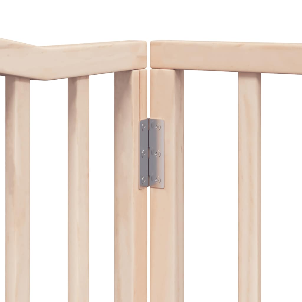 Dog Gate with Door Foldable 8 Panels 640 cm Poplar Wood