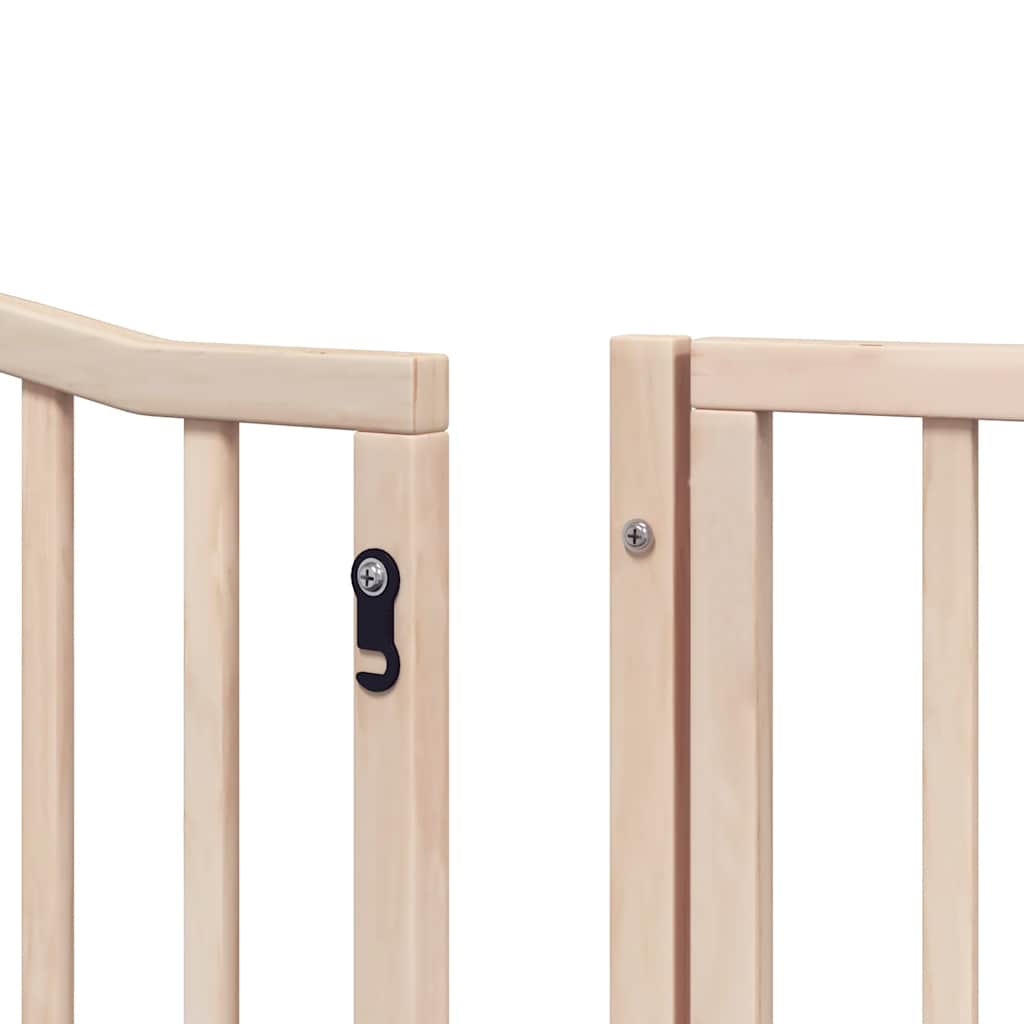 Dog Gate with Door Foldable 12 Panels 960 cm Poplar Wood