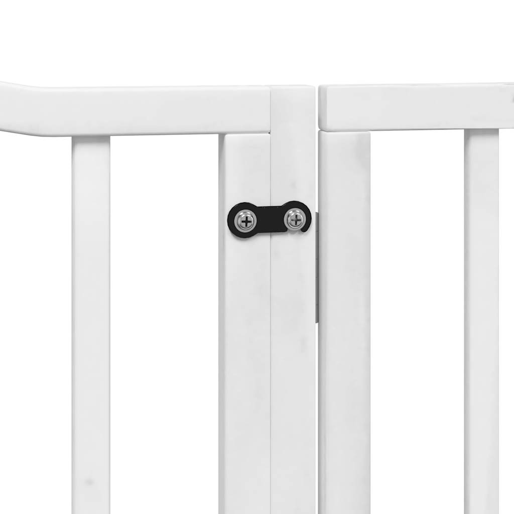 vidaXL Dog Gate with Door Foldable 10 Panels White 800 cm Poplar Wood