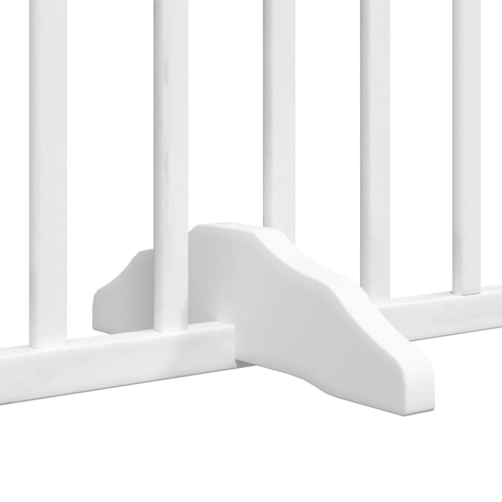 Dog Gate with Door Foldable 10 Panels White 800 cm Poplar Wood