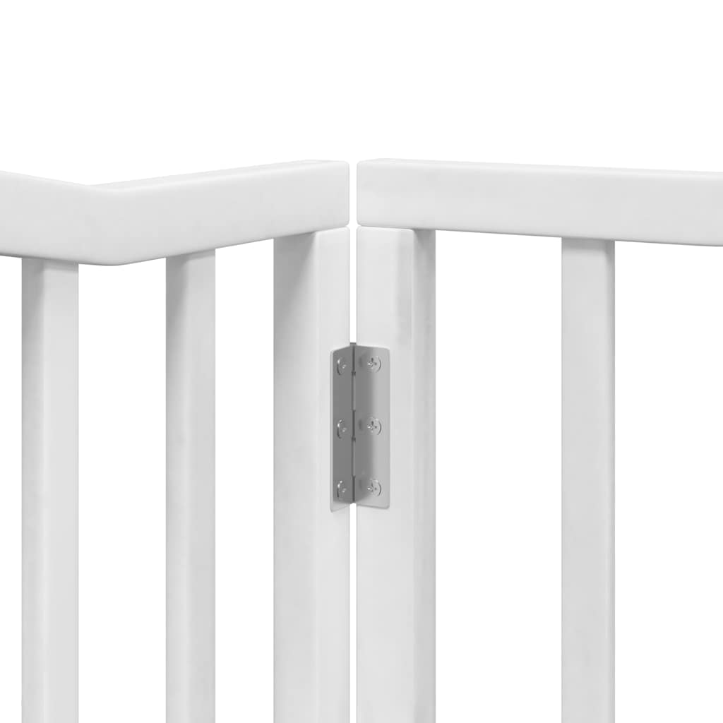 Dog Gate with Door Foldable 10 Panels White 800 cm Poplar Wood