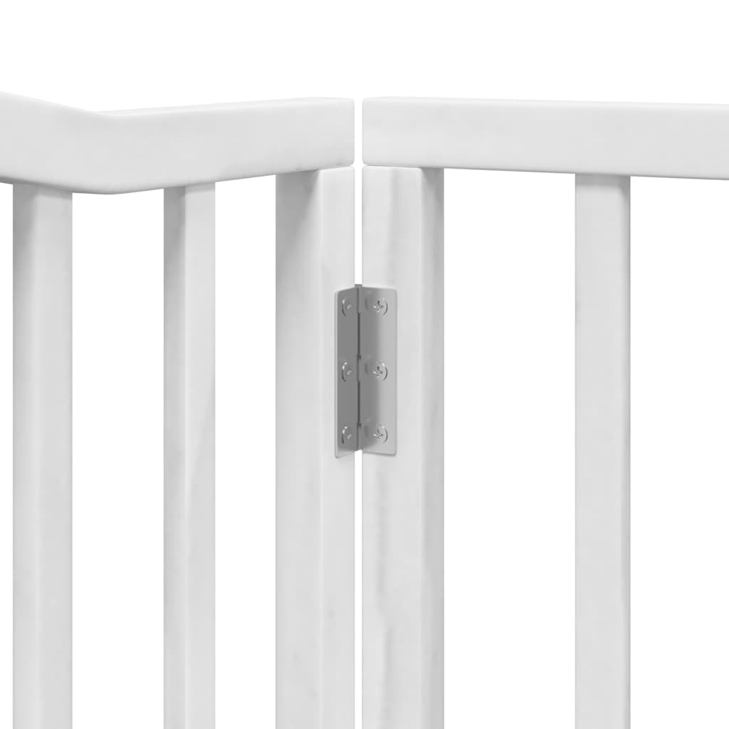 Dog Gate with Door Foldable 10 Panels White 800 cm Poplar Wood