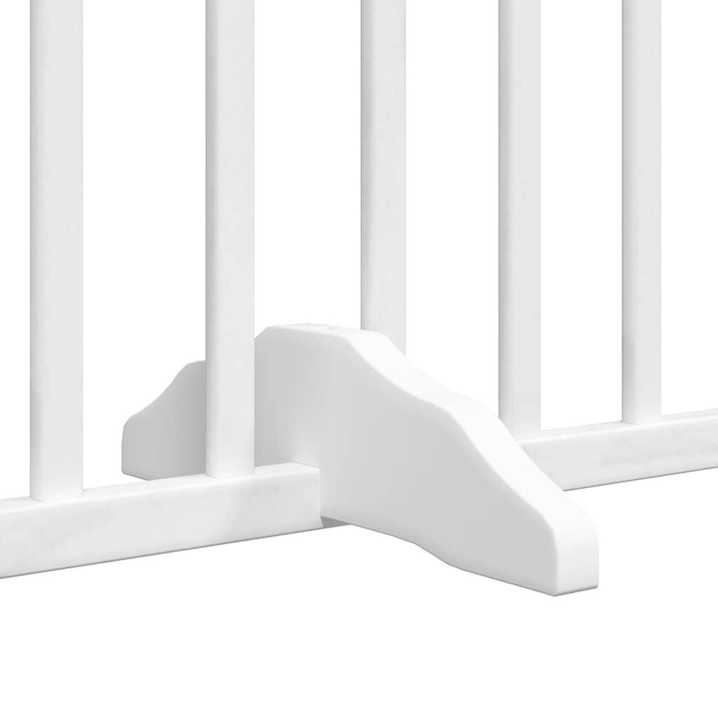 Dog Gate with Door Foldable 12 Panels White 960 cm Poplar Wood