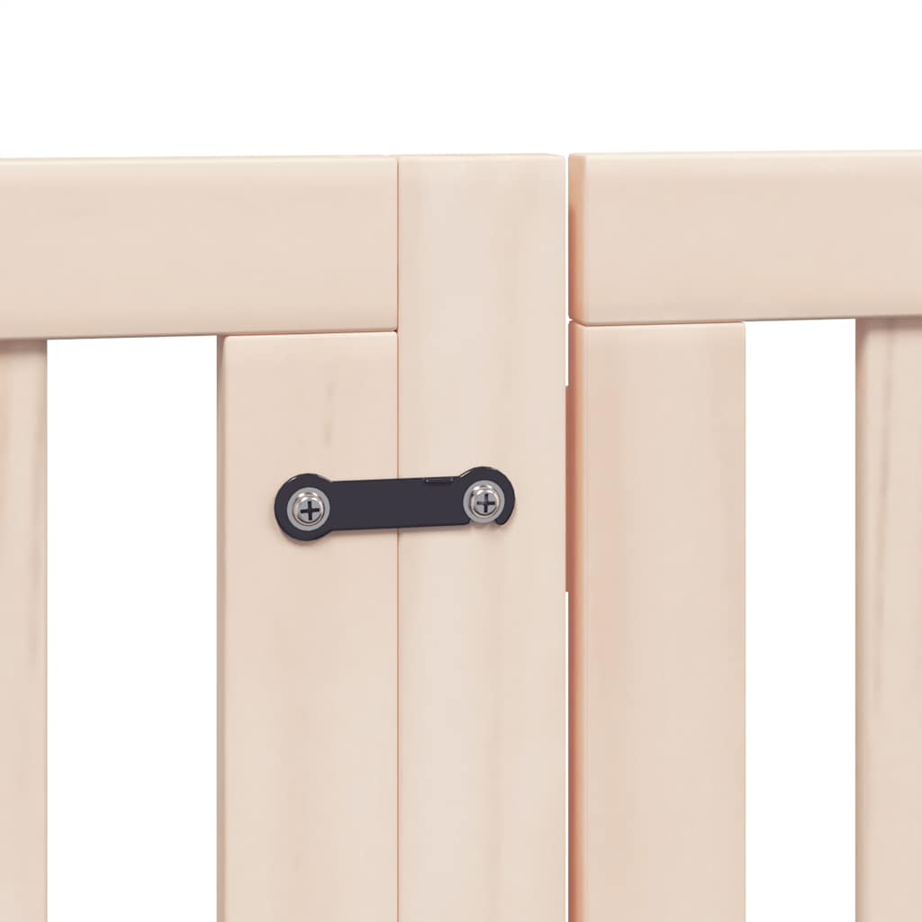 Dog Gate with Door Foldable 9 Panels 450 cm Poplar Wood