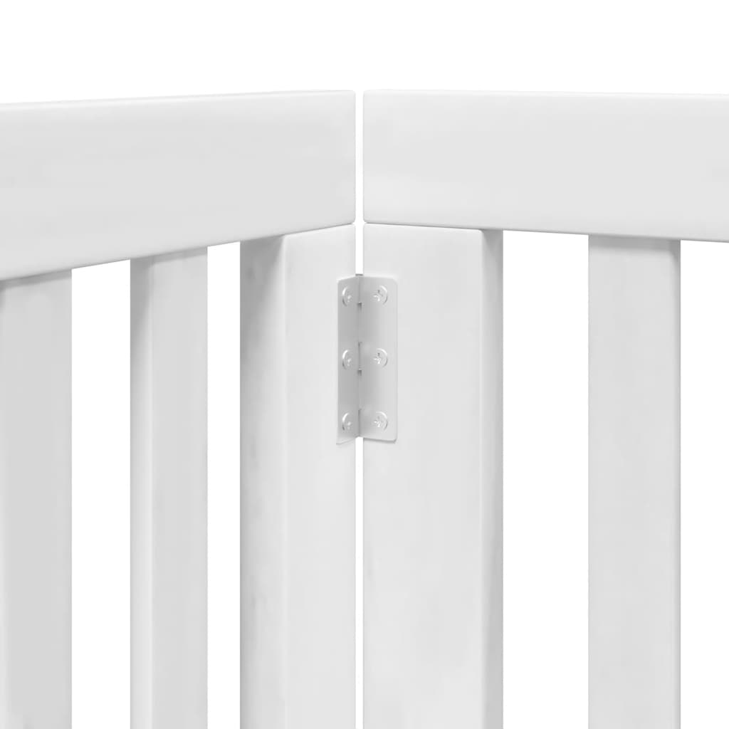 Dog Gate with Door Foldable 9 Panels White 450 cm Poplar Wood