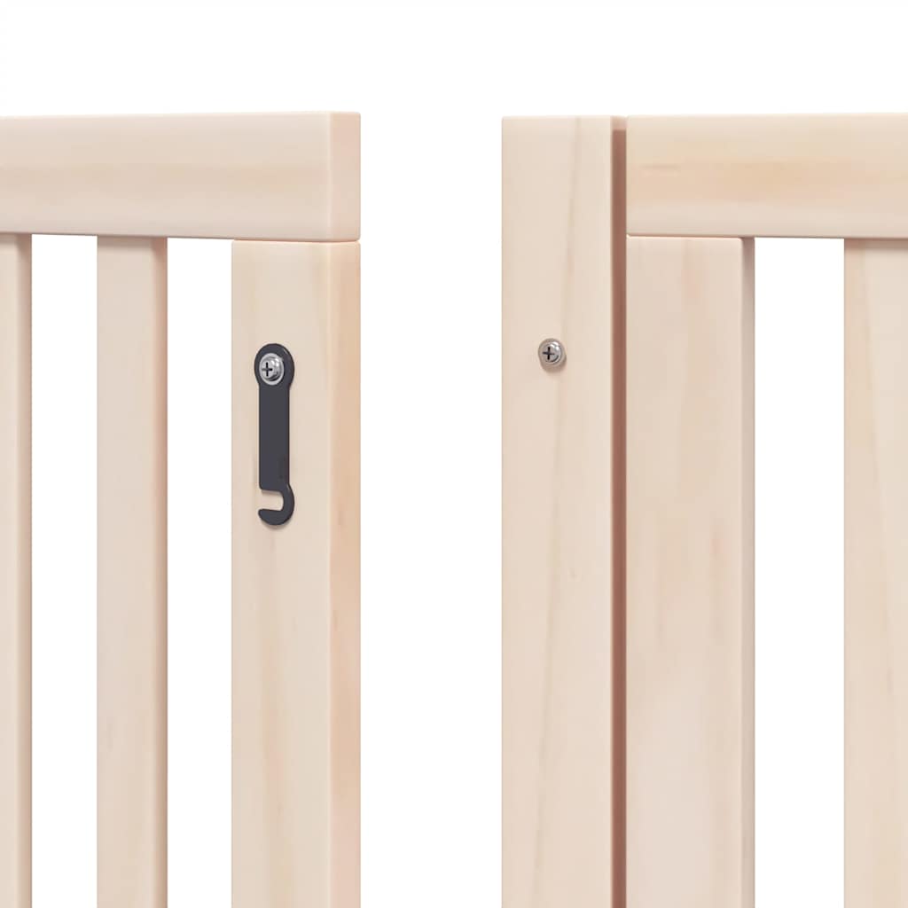 Dog Gate with Door Foldable 10 Panels 800 cm Poplar Wood