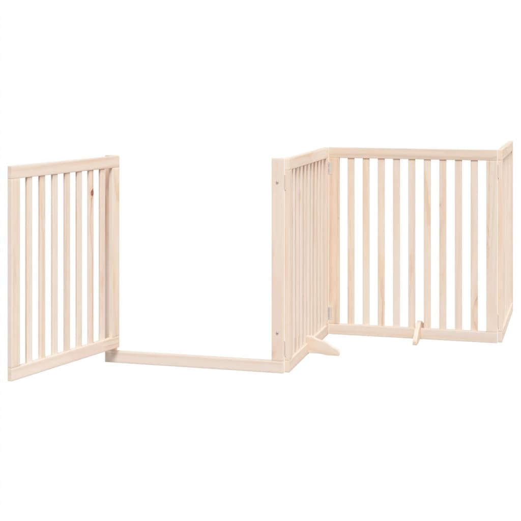 vidaXL Dog Gate with Door Foldable 6 Panels 480 cm Poplar Wood