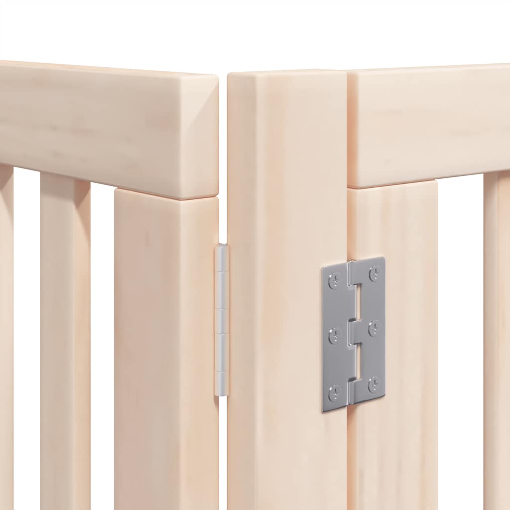 Dog Gate with Door Foldable 6 Panels 480 cm Poplar Wood