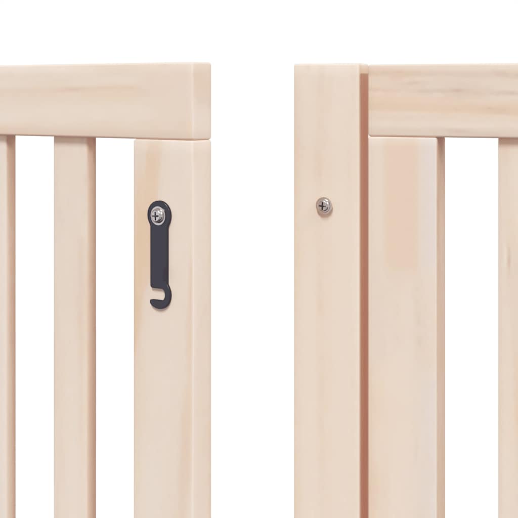 Dog Gate with Door Foldable 6 Panels 480 cm Poplar Wood