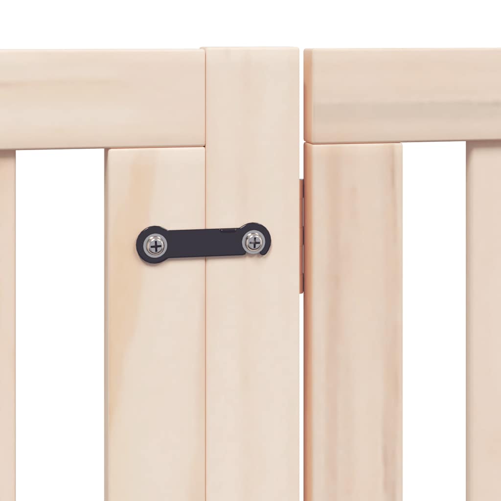 Dog Gate with Door Foldable 10 Panels 800 cm Poplar Wood