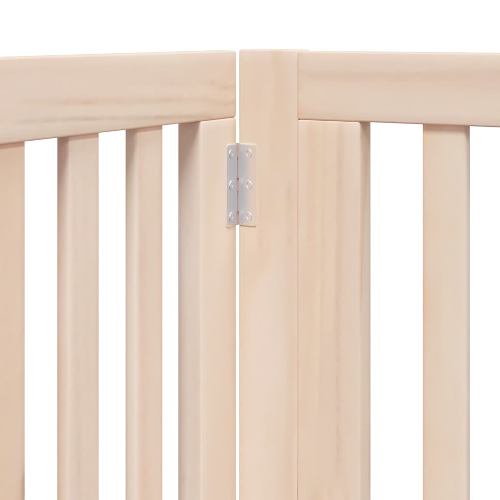 Dog Gate with Door Foldable 10 Panels 800 cm Poplar Wood