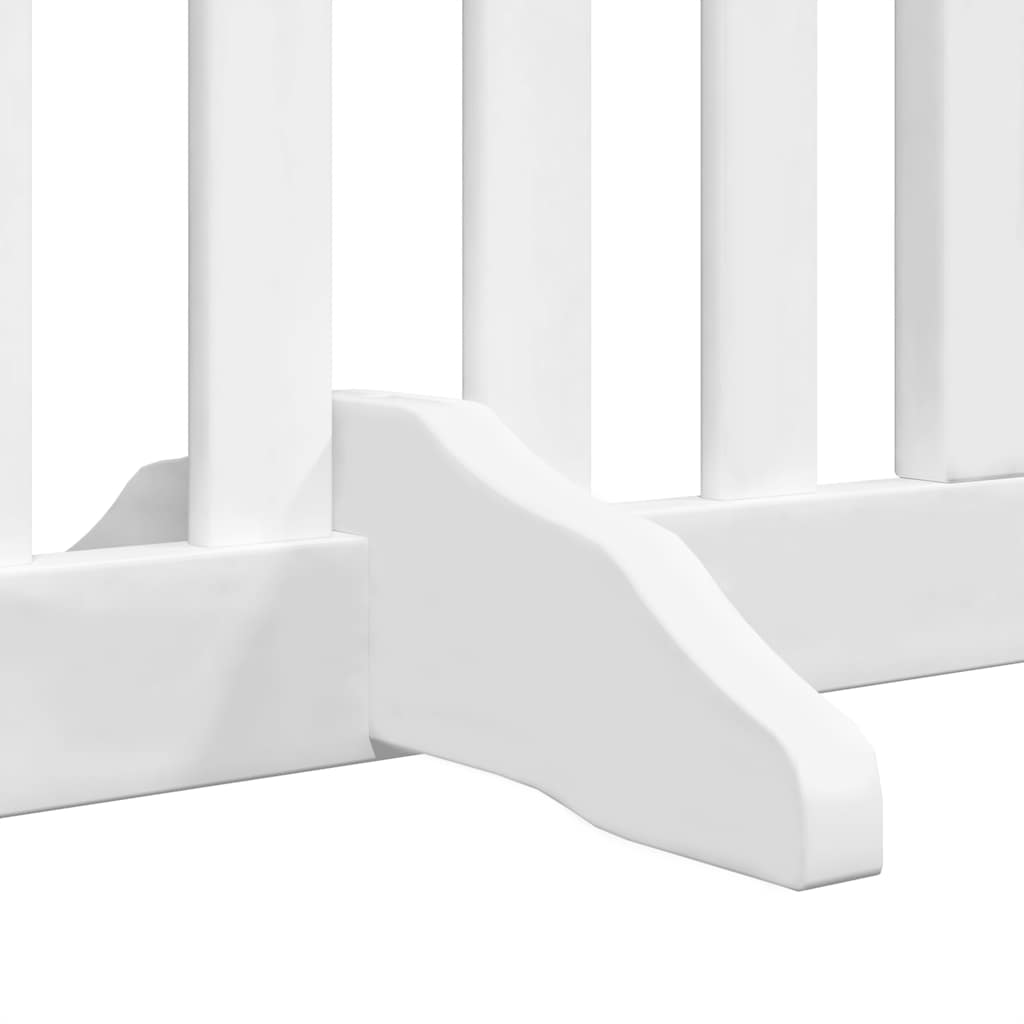 Dog Gate with Door Foldable 10 Panels White 800 cm Poplar Wood