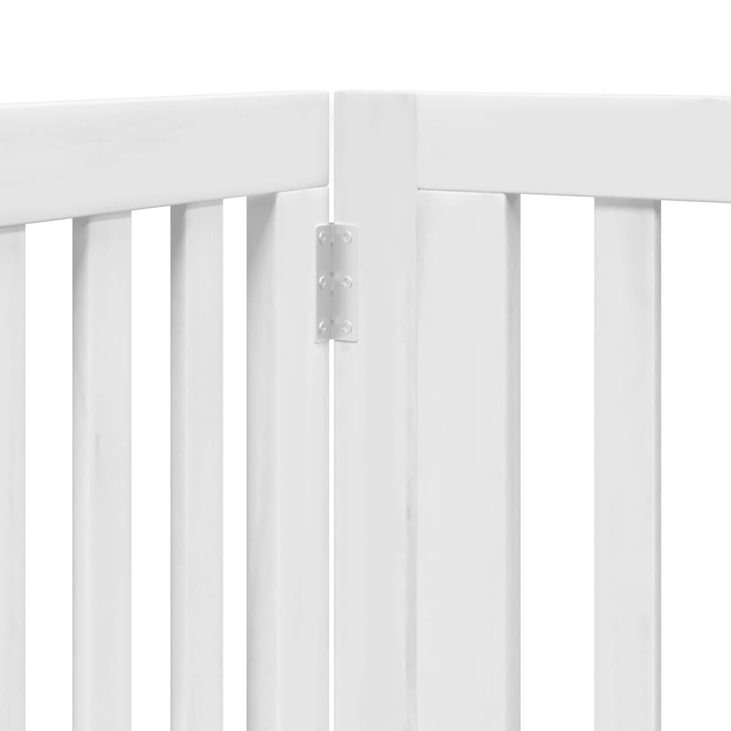 Dog Gate with Door Foldable 10 Panels White 800 cm Poplar Wood