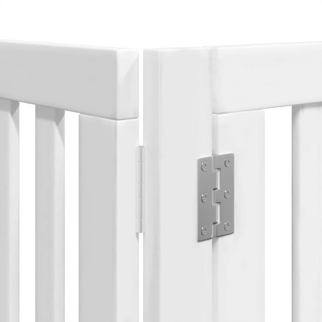 Dog Gate with Door Foldable 10 Panels White 800 cm Poplar Wood