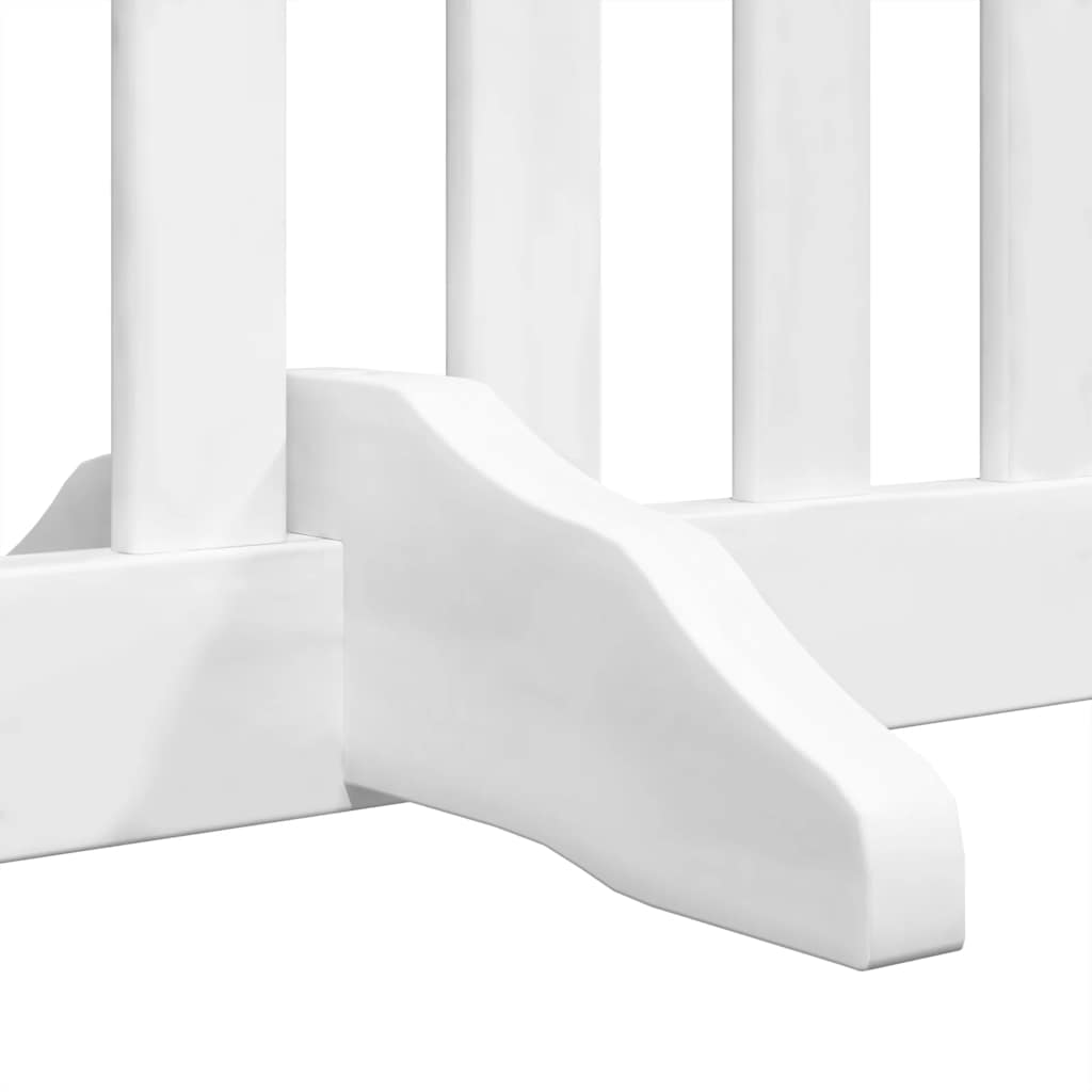 Dog Gate with Door Foldable 8 Panels White 640 cm Poplar Wood