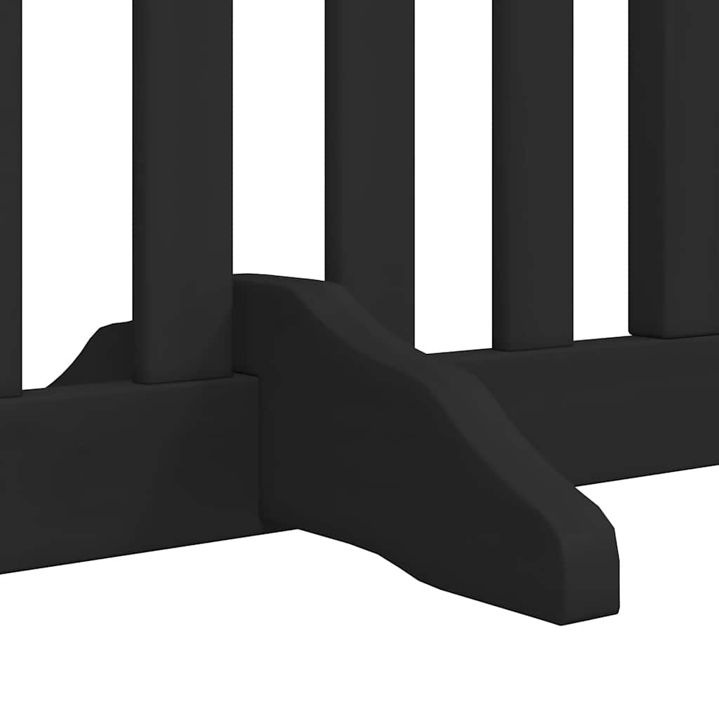 Dog Gate with Door Foldable 12 Panels Black 960 cm Poplar Wood
