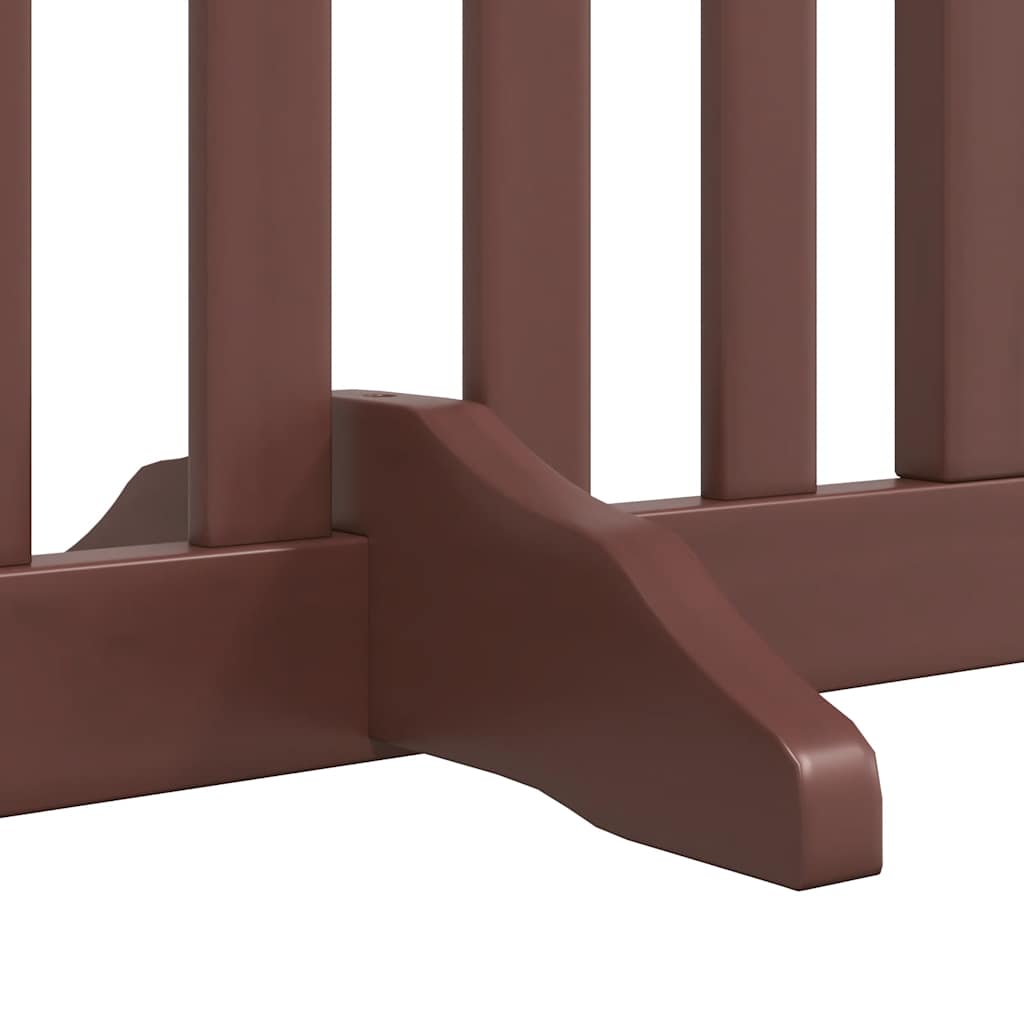 Dog Gate with Door Foldable 10 Panels Brown 800 cm Poplar Wood