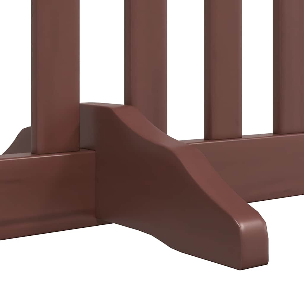 Dog Gate with Door Foldable 12 Panels Brown 960 cm Poplar Wood