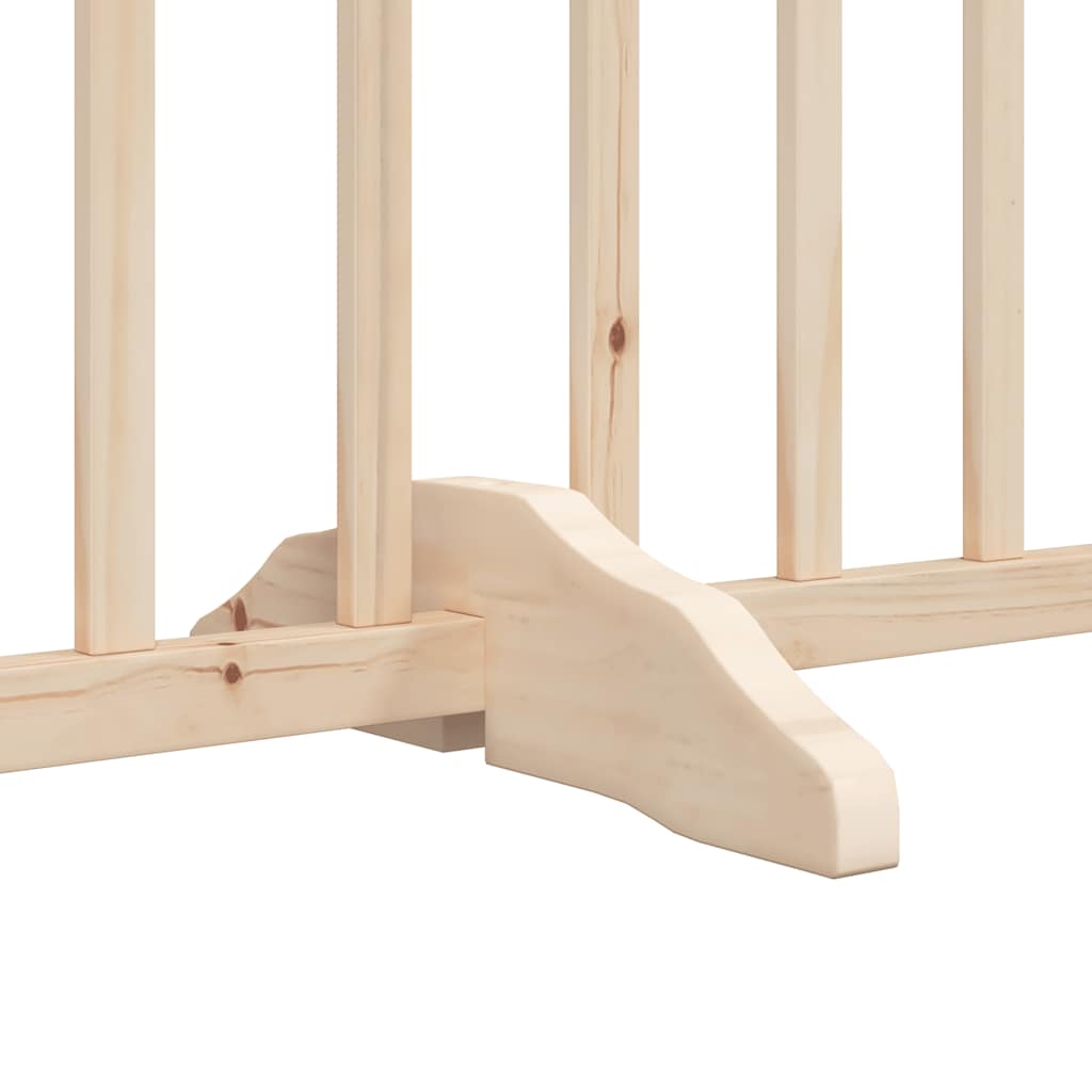 Dog Gate with Door Foldable 9 Panels 450 cm Poplar Wood