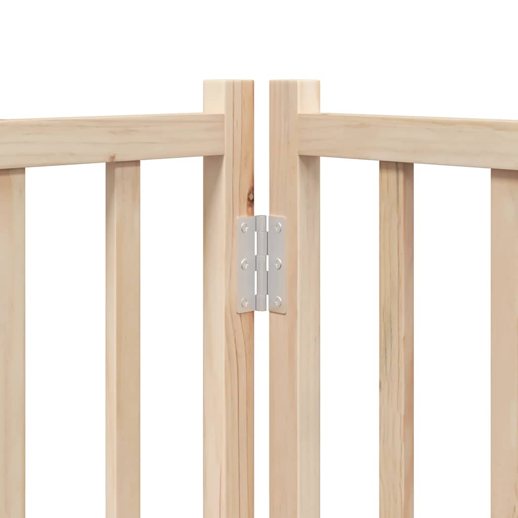 Dog Gate with Door Foldable 9 Panels 450 cm Poplar Wood