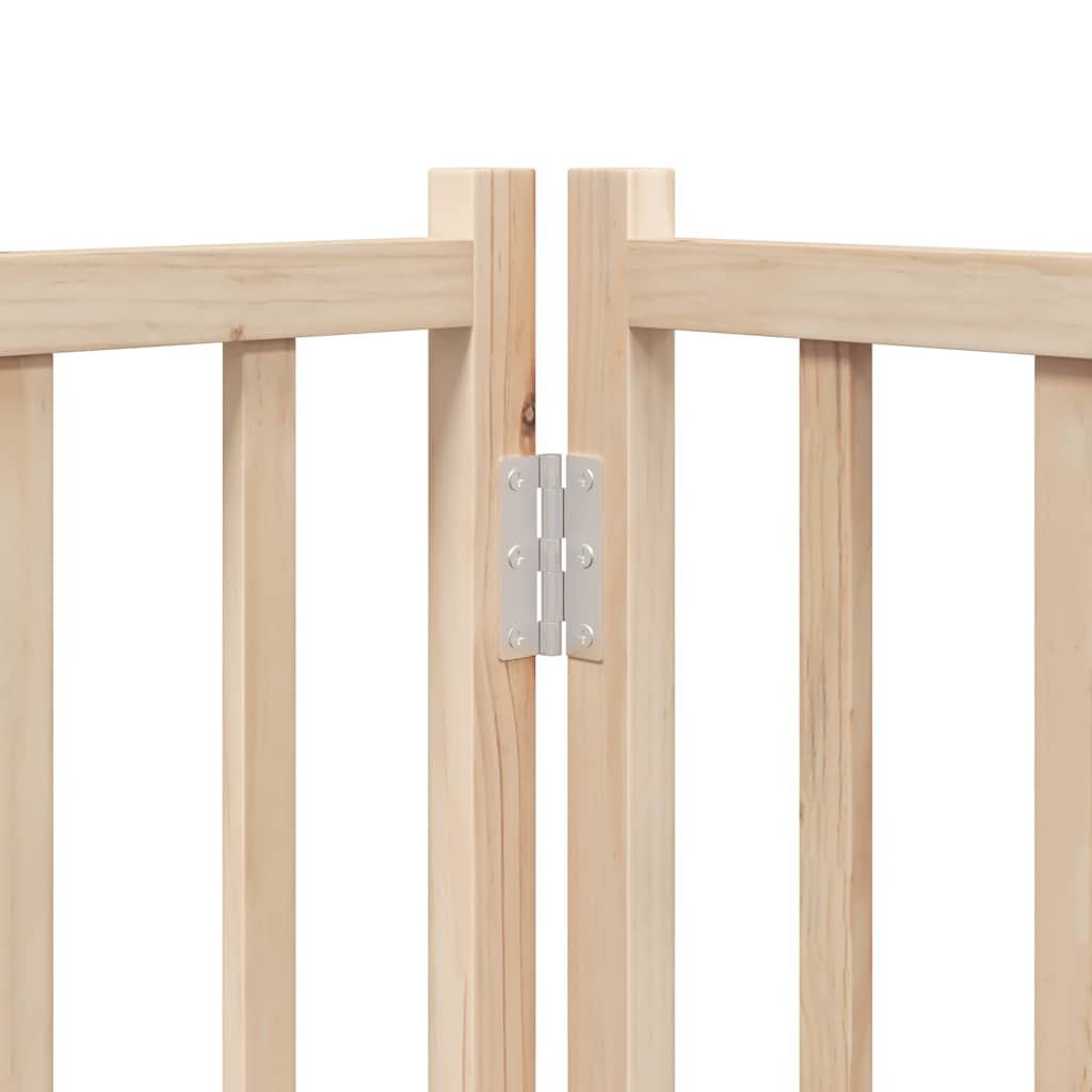 Dog Gate with Door Foldable 15 Panels 750 cm Poplar Wood
